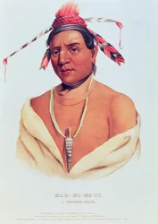 Porträt von Mar-Ko-Me-Te, Ein Menomene Krieger, 1838